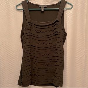 Black scalloped ruffle tank from White House black market